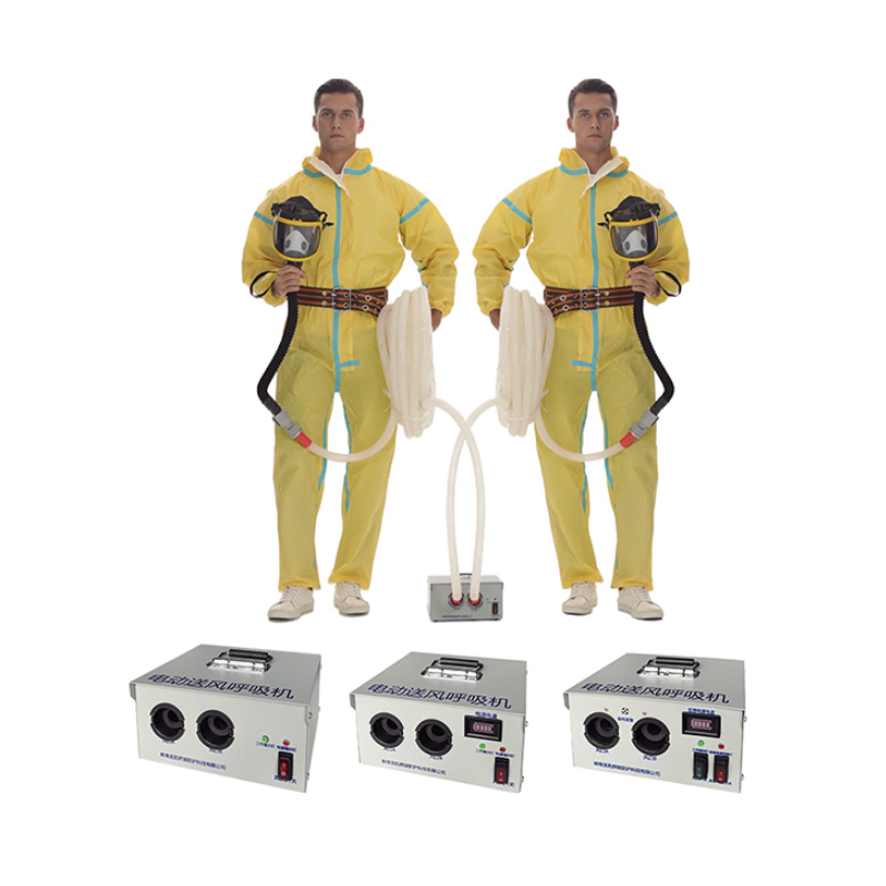 double person powered long tube air-purifying breathing apparatus